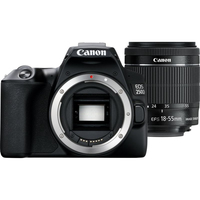 Canon EOS 250D + EF-S 18-55mm f/3.5-5.6 III SLR-Kamera-Set 24,1 MP CMOS 6000 x 4000 Pixel Schwarz (Schwarz)