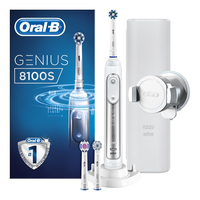 Oral-B Genius Elektrische Zahnbürste 8100S Silver (Silber, Weiß)