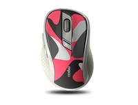 Rapoo M500 Silent Maus rechts Bluetooth+USB Type-A Optisch 1600 DPI (Grau, Rot, Weiß)