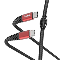 Hama Extreme USB Kabel 1,5 m USB 2.0 USB C Schwarz, Rot (Schwarz, Rot)