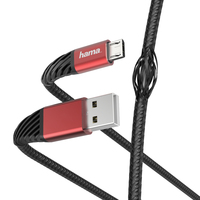 Hama Extreme USB Kabel 1,5 m USB 2.0 USB A Micro-USB B Schwarz, Rot