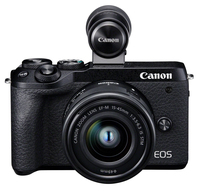 Canon EOS M6 Mark II + EF-M15-45mm + EVF-DC2 SLR-Kamera-Set 32,5 MP CMOS 6960 x 4640 Pixel Schwarz (Schwarz)