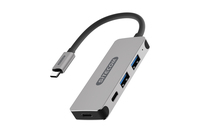 Sitecom CN-384 Schnittstellen-Hub USB 3.2 Gen 1 (3.1 Gen 1) Type-C 5000 Mbit/s Aluminium, Schwarz (Aluminium, Schwarz)