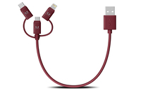 Fresh 'n Rebel 2UCLM020RR USB Kabel USB A USB C/Micro-USB B/Lightning Rot (Rot)