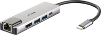 D-Link DUB-M520 Notebook-Dockingstation & Portreplikator Verkabelt Thunderbolt 3 Aluminium, Schwarz (Aluminium, Schwarz)
