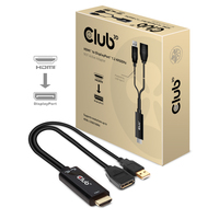 CLUB3D HDMI 2.0 TO DISPLAYPORT 1.2 4K60HZ HDR M/F ACTIVE ADAPTER Schwarz (Schwarz)