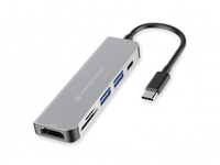 Conceptronic DONN02G Schnittstellen-Hub USB 3.2 Gen 1 (3.1 Gen 1) Type-C 5000 Mbit/s Aluminium (Aluminium)