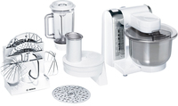 Bosch MUM48CR1 Küchenmaschine 600 W 3,9 l Edelstahl, Weiß (Edelstahl, Weiß)