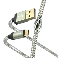 Hama Reflective USB Kabel 1,5 m USB 2.0 USB A USB C Grün (Grün)