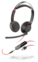 POLY Blackwire C5220 Kopfhörer Verkabelt Kopfband Büro/Callcenter USB Typ-A Schwarz, Rot (Schwarz, Rot)
