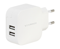 Vivanco 38333 Ladegerät für Mobilgeräte Universal Weiß AC Schnellladung Drinnen (Weiß)