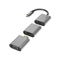 Hama 00200306 Videokabel-Adapter 0,15 m USB Typ-C Mini DisplayPort/HDMI/VGA Grau (Grau)