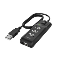 Hama 00200118 Schnittstellen-Hub USB 2.0 480 Mbit/s Schwarz (Schwarz)