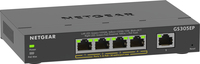 NETGEAR GS305EP Switch 5 Port Gigabit Ethernet LAN PoE Switch Plus (mit 4x PoE+ 63W, Managed Netzwerk Switch mit IGMP Snooping, QoS, VLAN, l&uuml;fterloses Metallgeh&auml;use) (Schwarz)