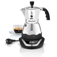 Bialetti Moka Timer Vollautomatisch Elektrische Mokkatasse (Schwarz, Silber)