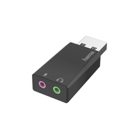 Hama 00200323 Kabeladapter USB 2x3.5 mm Schwarz (Schwarz)
