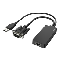 Hama 00200342 Videokabel-Adapter 0,15 m USB Type-A + VGA (D-Sub) HDMI Schwarz (Schwarz)