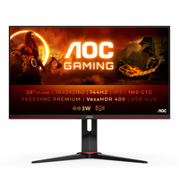 AOC G2 U28G2XU/BK Computerbildschirm 71,1 cm (28 Zoll) 3840 x 2160 Pixel 4K Ultra HD LED Schwarz, Rot (Schwarz, Rot)