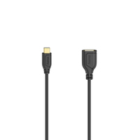 Hama Flexi-Slim USB Kabel 0,15 m USB 2.0 USB C USB A Schwarz (Schwarz)