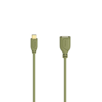 Hama Flexi-Slim USB Kabel 0,15 m USB 2.0 USB C USB A Grün (Grün)