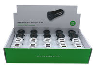 Vivanco USB Dual Car Charger Universal Gemischte Farben Zigarettenanzünder Auto (Gemischte Farben)