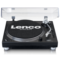 Lenco L-3809 Plattenspieler mit Direktantrieb Schwarz, Silber (Schwarz, Silber)