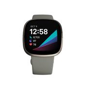 Fitbit Versa Sense Sage Grey Silver AMOLED Digital Touchscreen Grau WLAN GPS