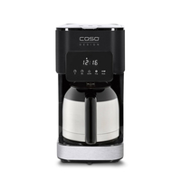 Caso Coffee Taste & Style Thermo Halbautomatisch Vakuum-Kaffeemaschine 1,2 l (Schwarz, Edelstahl)