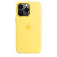 Apple iPhone 13 Pro Silikon Case mit MagSafe - Zitronenschale (Gelb)