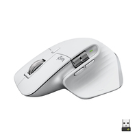 Logitech MX Master 3S Maus rechts RF kabellos + Bluetooth Optisch 8000 DPI (Silber, Weiß)